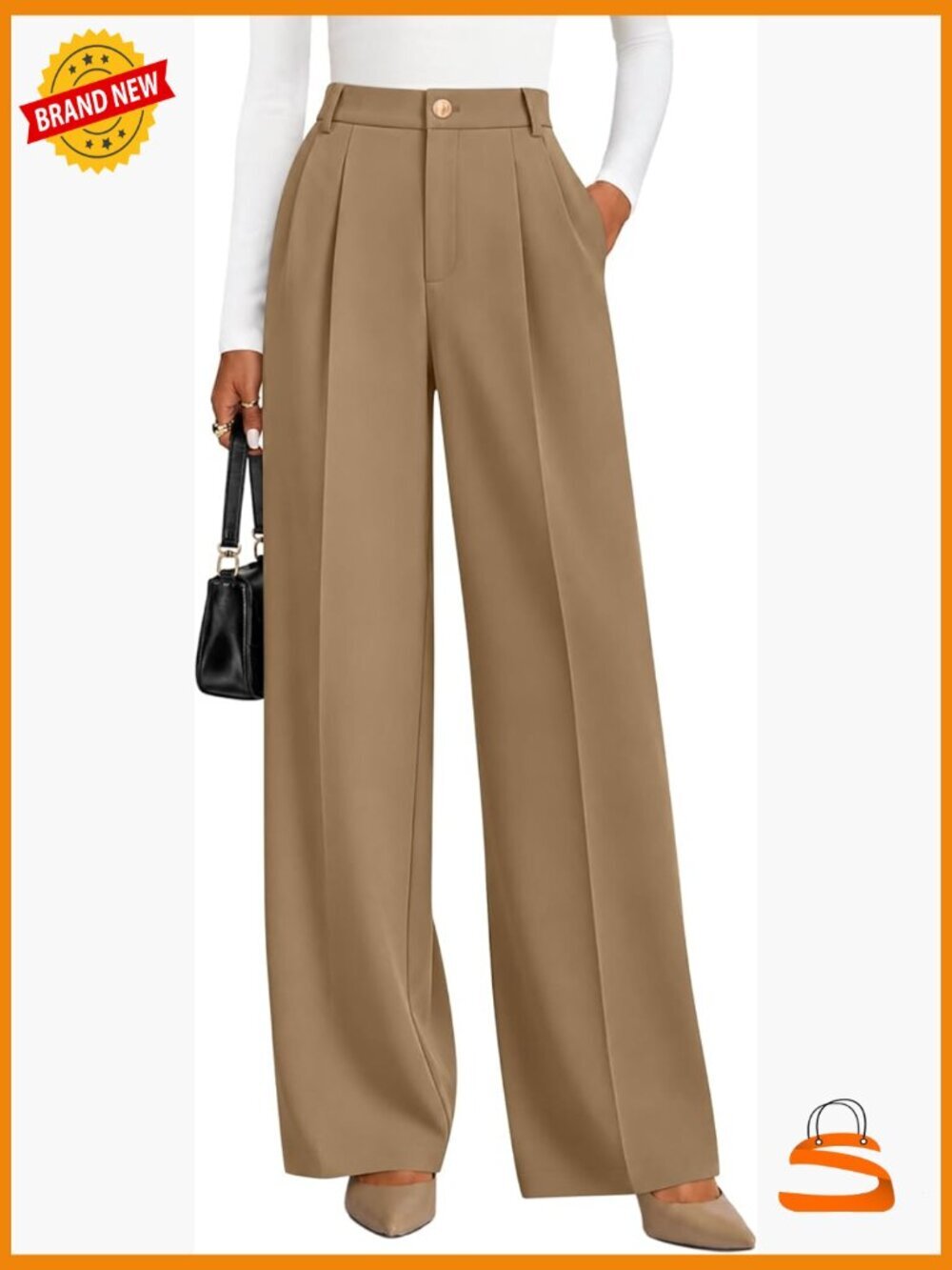 Wide Leg Dress Pants High Waisted Business Casual Palazzo Trousers